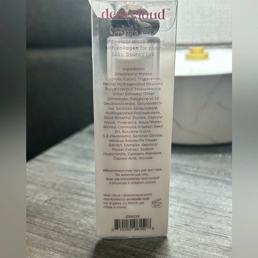 Dearcloud Jelly Wave Lush Lip Oil– Clear(Diamond) Gloss-Korean skincare Collagen